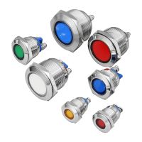 12mm 16mm 19mm 22mm 25mm 30mm Metal LED Warning Indicator Light Waterproof IP67 Screw Foot Signal Lamp 3V 5V 12V 220V Red Blue