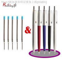 【hot】❁  2 5/Set Office 2PCS Metal Ballpoint With Refill Stationery Core School Ink