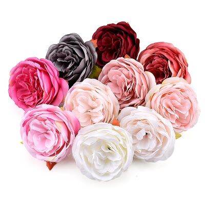 【cw】 10pc/8cm-9cm ArtificialWhiteSilkHeadsWedding DecorationWreath ScrapbookingFake Flowers 【hot】