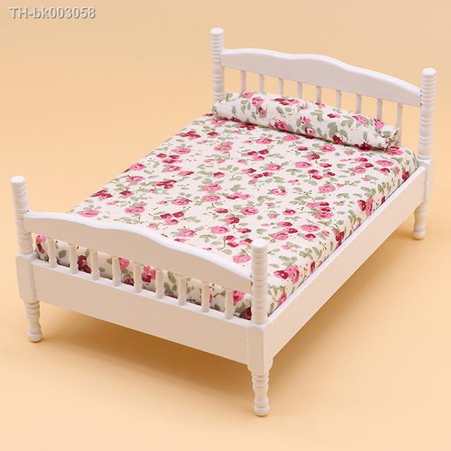1-12-dollhouse-wooden-mini-single-double-bed-bedroom-furniture-toy-living-room-furniture-model-handmade-toy