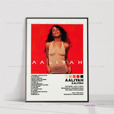 ใหม่ Aaliyahs Trackilst โปสเตอร์ Hip Hop เพลงอัลบั้มภาพวาดผ้าใบ Wall Art พิมพ์สำหรับห้องนั่งเล่น Home Decor