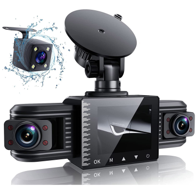 1 Set 1080P Car Dash Cam Front and Rear Inside Adjustable Lens Dash Camera with Loop Recording, G-Sensor, Parking Monitor