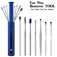 Push tube Ear Cleaner Earwax Removal Tool Ear Pick Earpick Ear Cleaner Spoon Care Ear Clean Tool for Baby Adults Ear Care Set