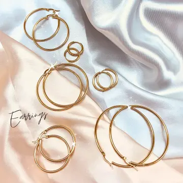 14mm gold deals hoop earrings