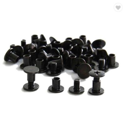 10/20pcs/lot Book Screw m5x4/5/6/8/10/12/15/18/20 to 50mm steel with black Chicago Screws Snap Rivet Photo Album Screw