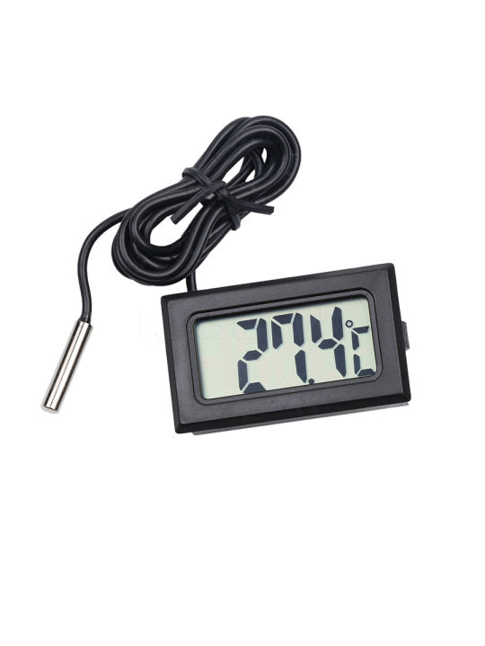 Compact LCD Digital Display Black Thermometer Temperature Sensor