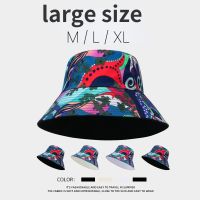 Big Print Reversible Hats 63cm Protection Panama for Men Bob Cap Large Size Hip Hop Hat