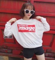 Hot !!! เสื้อแฟชั่น คอกลม แขนยาว ลาย Image สีขาว 6291