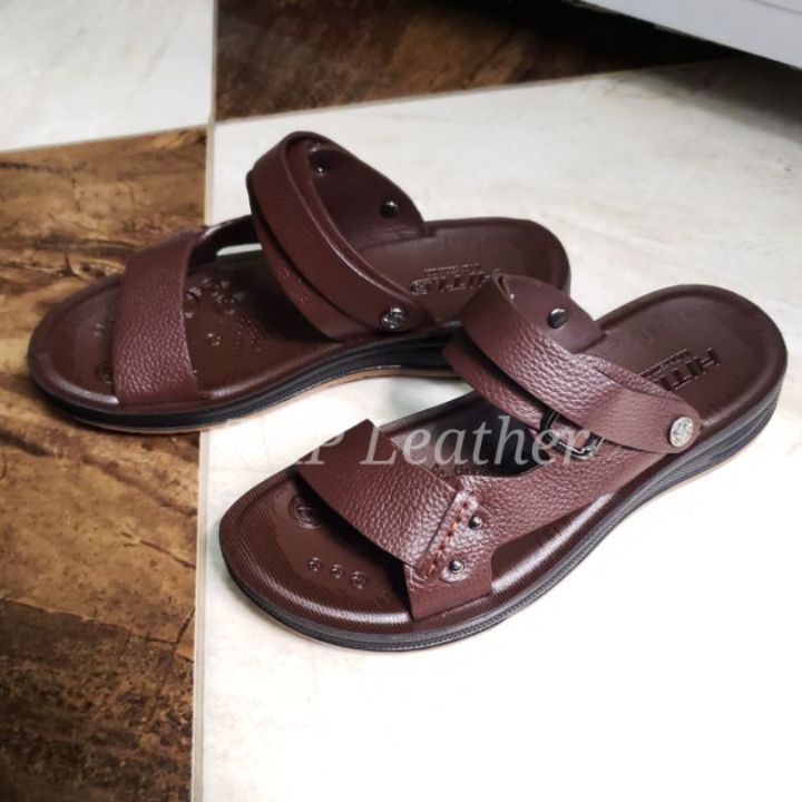 Dép da nam quai hậu Xăng đan Da thật công sở bền đẹp Size 38-42 Có ...