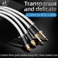 Hifi 6.5mm to RCA Aduio Cable Hi-end OCC Silver-plated Dual 6.5 to 2RCA Cable With Carbon Fiber Plugs