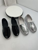 Full leather tail goods clear handmade fishbone loafers [Member Benefits] Comfortable non-slip bottom slip-on loafers 【QYUE】