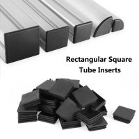 10/50 Pcs/lot 50x50/50x100 Mm New Black Plastic Blanking End Caps Square Inserts For Tube Pipe Box Section Wholesales