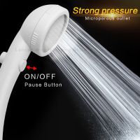 Newest white Rotating Adjustable Water Saving Shower Head 3Mode Shower Water Pressure With Water Control Button bathroom set