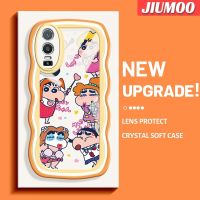 JIUMOO เคสสำหรับ VIVO Y76 5G Y74s Y76s 5G เคสการ์ตูนเครยอนชินจังซนดีไซน์ใหม่คอลอร์เวฟขอบนุ่มเคสมือถือกันกระแทกแบบใสสร้างสรรค์เคสโปร่งใสลายกล้องถ่ายรูปซิลิก้าเจลฝาครอบป้องกัน