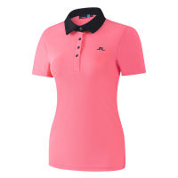 J.LINDEBERG golf short-sleeved T-shirt womens summer comfortable sports polo shirt Golf clothing womens quick-drying jersey #2301TH