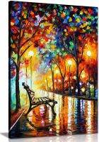 ความเหงาของฤดูใบไม้ร่วงโดย Leonid Afremov พิมพ์ภาพศิลปะบนผืนผ้าใบสำหรับติดกำแพงสำหรับการตกแต่งบ้าน1ชิ้นไร้กรอบหรือกรอบไม้ด้านใน