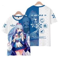 ใหม่ เสื้อยืดแขนสั้นลําลอง พิมพ์ลายอนิเมะ Genshin Impact Kamisato Ayaka 3D ทรงหลวม สไตล์ญี่ปุ่น แฟชั่นสําหรับผู้ชาย และผู้หญิง 20229449