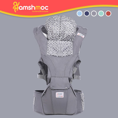 HamshMoc Gendongan Bayi สะท้อนแสงพร้อมห่อสายรัดตามหลักสรีรศาสตร์อเนกประสงค์กระเป๋าอุ้มเด็กกระเป๋าเป้สะพายหลังเป้อุ้มเด็กอ่อนปรับได้สะดวกสบายสำหรับการเดินทางความปลอดภัยของเด็ก0-36เดือน