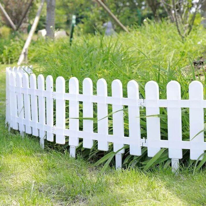 Pvc white plastic garden fence net inserted small fence courtyard