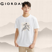 GIORDANO Men China Chic Series T-Shirts Fashion Print Tshirts Crewneck Short Sleeve 100% Cotton Relaxed Casual Tee 91093140