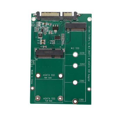 2 in 1 Mini PCI-E 2 Lane M.2 And mSATA SSD To SATA III 7+15 Pin Adapter