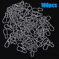 GOOD MOOD BEAUTY 100PCS Portable Line tackle Durable Stainless Steel Connector Fast lock Barrel Swivel Fishing Hanging Snap