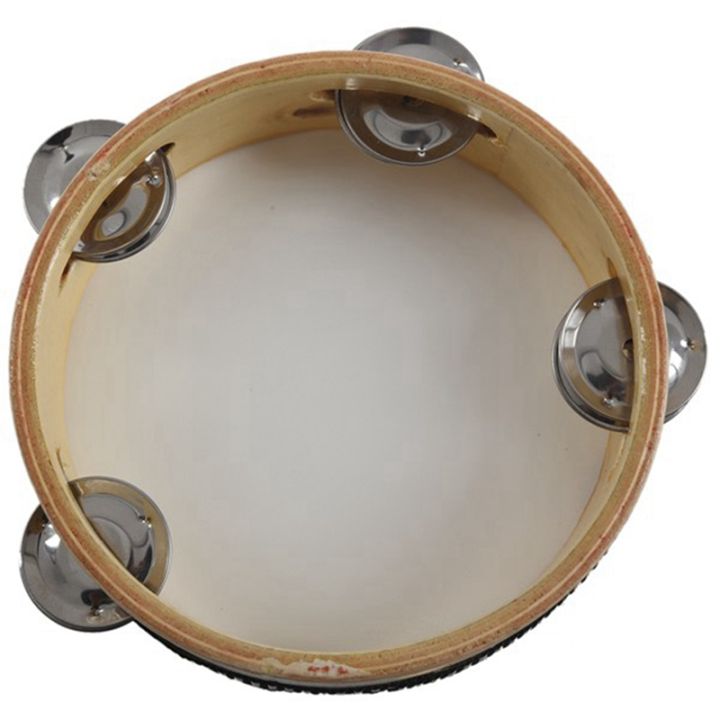 6-inches-early-education-teaching-aids-hand-tambourine-children-percussion-tambourine-dance-hand-drum-with-4-bells