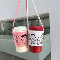 Ins Korea Fashion Cartoon Drink Holder Anti-Hot Anti-Ice Cup Canvas ，Without