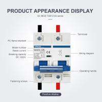 โซลาร์เซลล์ DC MCB W/din Rail &amp; สกรู2P DC500V MCB เบรกเกอร์ขนาดเล็ก