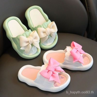hiLuoJiangQuShuangYangYou รองเท้าแตะเด็กฤดูร้อนเด็กหญิงเจ้าหญิงโบว์รองเท้าแตะเด็กพื้นนิ่มกันลื่นใส่ไปข้างนอกSL7471