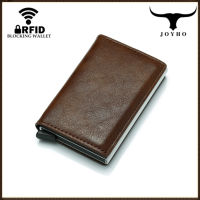 Anti RFID Blocking Mens Credit Card Holder Leather Small Wallet ID Bank Business ID Card Case Metal Protection Purse For Women