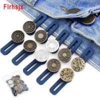 ▽ 1/5/10PCS Metal Button Extender For Pants Jeans Free Sewing Adjustable Retractable Waist Extenders Button Waistband Expander