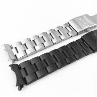 Stal nierdzewna 316L Oyster Watchband dla Seiko mężczyzn zegarek akcesoria solidna bransoletka zakrzywiony pasek 20mm 22mm