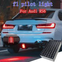 12V Car Tail Brake Light Lamp Black Universal F1 Style Rectangle LED Rear Stop Tail Third Brake Strobe Light For Audi RS6