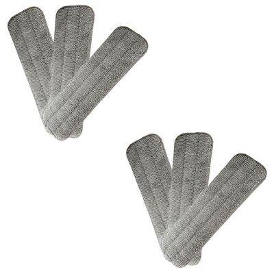 6 Pack Mop Pads Wet Dry Microfiber Mop Cleaning Pad 38X11CM Mop Replacement Head for Most Spray Mops and Reveal Mops