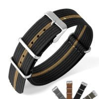 ▧ พรีเมี่ยมสายนาฬิกาไนลอน Ribbed 20mm 22mm Universal สำหรับ Seiko ทหาร Ballistic ผ้าเปลี่ยนสายนาฬิกาอุปกรณ์เสริม