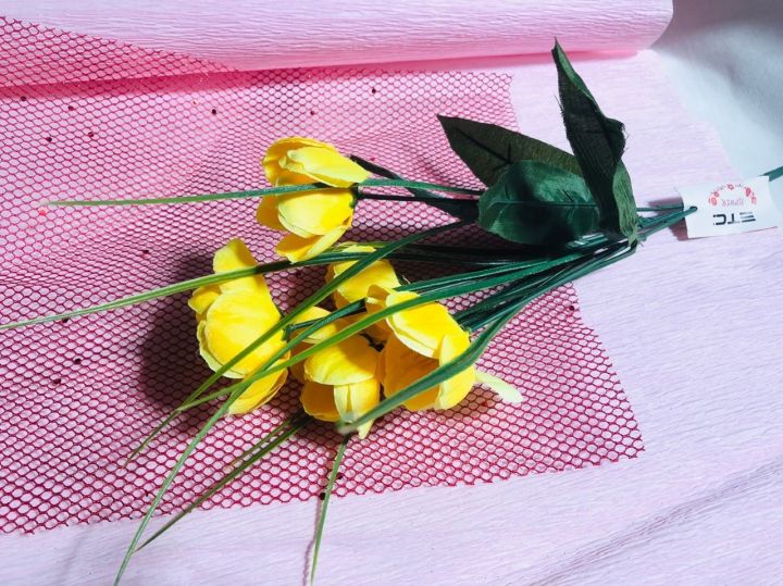 ดอกไม้ประดิษฐ์-ดอกไม้พลาสติก-ประดับแต่งบ้าน-สีเหลือง