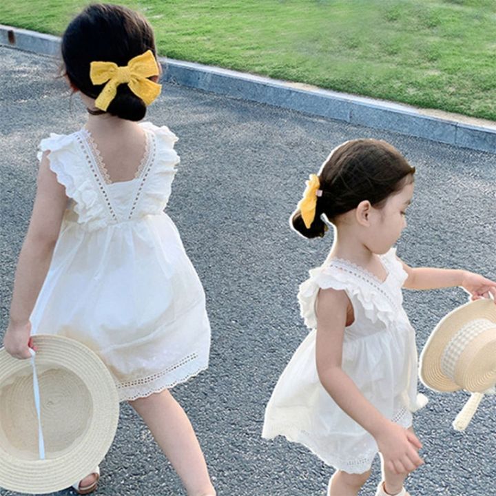 jeansame-dress-kidsdresses-2022-newlacedresses-เด็กสีทึบเสื้อผ้าเด็กงานแต่งงาน-vestidos