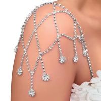 Spot parcel post European and American New Fashion Rhinestone Shoulder Chain Clavicle Chain Bride Wedding Accessories Mesh Shoulder Chain Shoulder chain