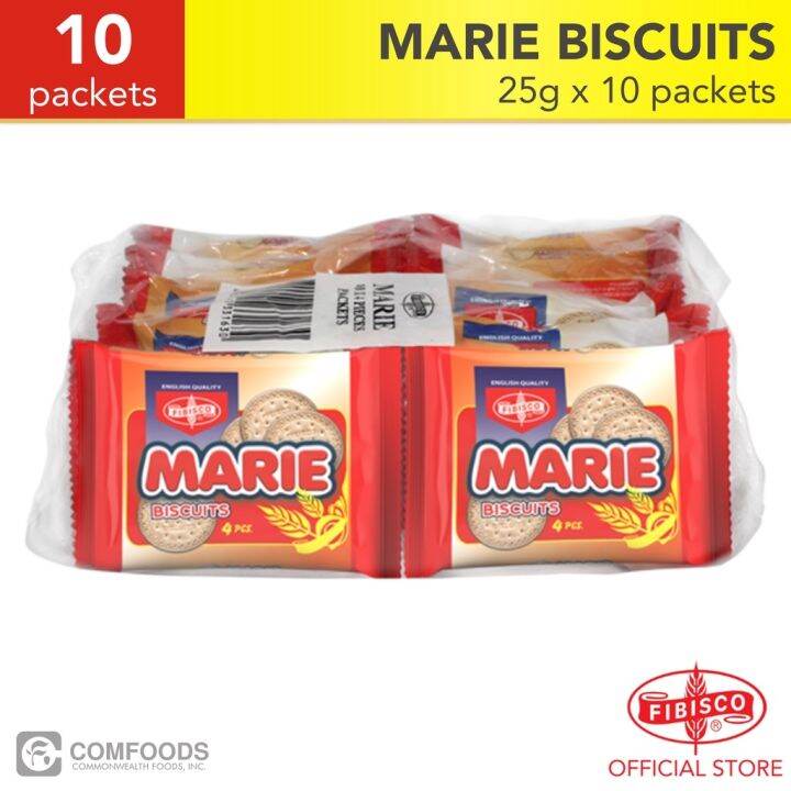 FIBISCO MARIE Biscuits 25g x 10 Packets | Lazada PH