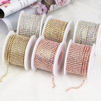 【CW】 RESEN SS6-SS18(2mm-4.5mm)Silver/Gold Base Dense Rhinestone Chain Apparel Sewing Glass Cup