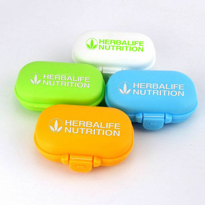 Herbalife Small Portable Pill Case Four Grid Compartment Travel Tablet