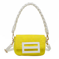 Fashion Brand Designer Style Women Shoulder Bag Woven Strap Top-Handle Mini Flap Baguette Handbag