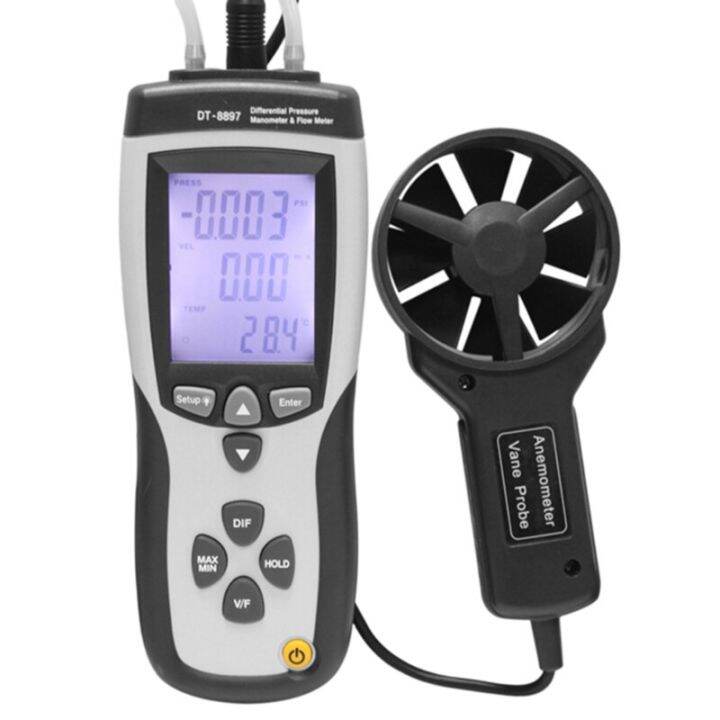 DT-8897 Multifunction Meter Differential Pressure Manometer Gauge Flow ...