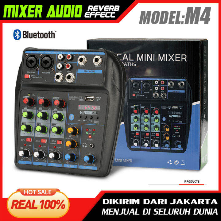 Mixer Audio Profesional M4 mixer kecil 4 saluran Mendukung pemutaran