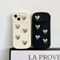 3D การ์ตูนน่ารักลายหัวใจชุบแข็งสำหรับ IPhone14 13 12 11 Pro Max สำหรับเคสโทรศัพท์เป็นคู่แฟชั่น