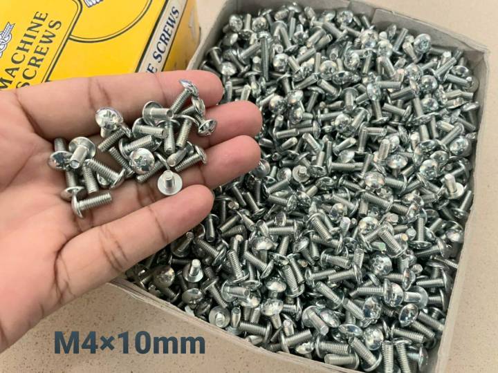 สกรูน็อต-jmt-m4x10mm-ราคาต่อแพ็คจำนวน-600-ตัว-ขนาด-m4x10mm-เหล็กชุบ-แข็งแรงได้มารตฐาน