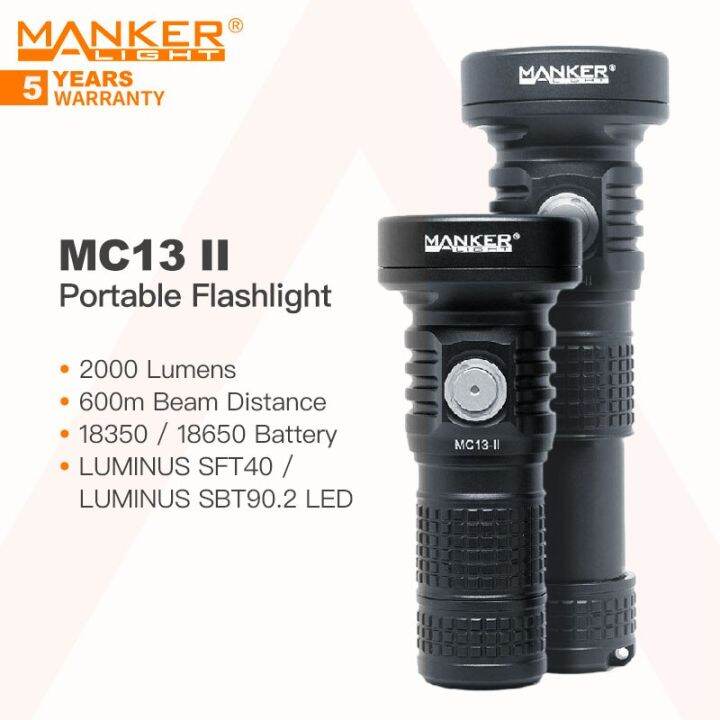 Manker MC13 II Ultra Strong Focusing Flashlight, Powered By 18350/18650 ...
