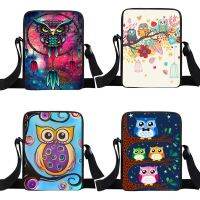 Night Bird Owl พิมพ์กระเป๋าสะพายขนาดเล็กชายหญิง Messenger กระเป๋าผู้หญิงกระเป๋าถือ Bookbag เด็กโรงเรียนกระเป๋า Crossbody กระเป๋าที่ดีที่สุด Gift