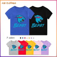 COD DSGRGTRDRT 3-15 Years Kids Tshirt Mr Beast Lightning Cat Fashion Cartoon Shirt Children Short Sleeve Cotton T-shirt Boys Girls Short Sleeve Tops